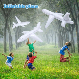 Planet Gates WHITE 100cm Inflatable Airplane Float Airplane Ball with Inflatable Tube for Outdoor Swimming Outdoor Inflatable Toy For Kids