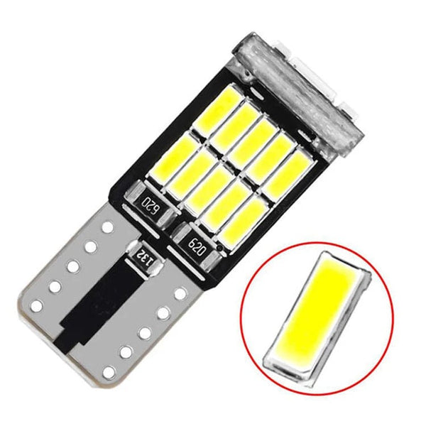 Planet Gates WHITE 10pc Canbus W5W T10 194 LED Car Light Bulb 26SMD 4014 Auto High Bright Wedge License Plate Clearance Dome Door Lamp 12V