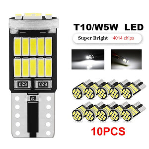 Planet Gates WHITE 10pc Canbus W5W T10 194 LED Car Light Bulb 26SMD 4014 Auto High Bright Wedge License Plate Clearance Dome Door Lamp 12V