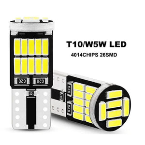 Planet Gates WHITE 10pc Canbus W5W T10 194 LED Car Light Bulb 26SMD 4014 Auto High Bright Wedge License Plate Clearance Dome Door Lamp 12V