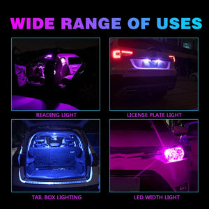 Planet Gates White / 10pcs 10PCS W5W LED T10 Car Light COB Glass Housing Auto Automobiles Wedge License Plate Lamp Interior Dome Reading Light t10 DRL Bulb