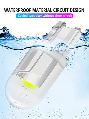 Planet Gates White / 10pcs 10PCS W5W LED T10 Car Light COB Glass Housing Auto Automobiles Wedge License Plate Lamp Interior Dome Reading Light t10 DRL Bulb