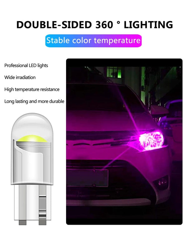 Planet Gates White / 10pcs 10PCS W5W LED T10 Car Light COB Glass Housing Auto Automobiles Wedge License Plate Lamp Interior Dome Reading Light t10 DRL Bulb
