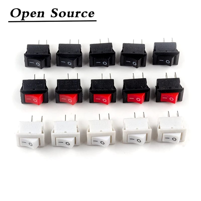 Planet Gates WHITE / 10pcs 5/10Pcs Push Button Switch 10x15mm SPST 2Pin 3A 250V KCD11 Snap-in on/Off  Rocker Switch 10MM*15MM Black Red and White