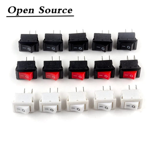 Planet Gates WHITE / 10pcs 5/10Pcs Push Button Switch 10x15mm SPST 2Pin 3A 250V KCD11 Snap-in on/Off  Rocker Switch 10MM*15MM Black Red and White