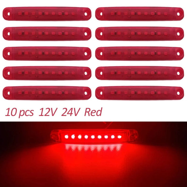 Planet Gates White 10PCS 9 SMD Light Oval Clearance Trailer 24V Truck Lorry Caravan Camion LED Side Marker Indicator Lamp 12V Luces Remolque