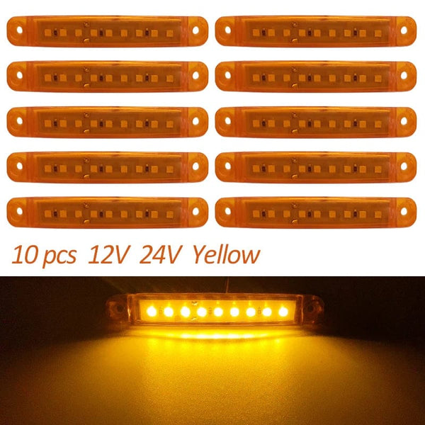 Planet Gates White 10PCS 9 SMD Light Oval Clearance Trailer 24V Truck Lorry Caravan Camion LED Side Marker Indicator Lamp 12V Luces Remolque
