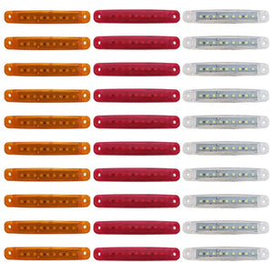 Planet Gates White 10PCS 9 SMD Light Oval Clearance Trailer 24V Truck Lorry Caravan Camion LED Side Marker Indicator Lamp 12V Luces Remolque