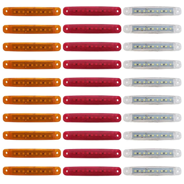 Planet Gates White 10PCS 9 SMD Light Oval Clearance Trailer 24V Truck Lorry Caravan Camion LED Side Marker Indicator Lamp 12V Luces Remolque