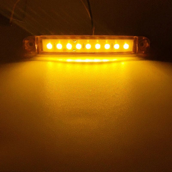 Planet Gates White 10PCS 9 SMD Light Oval Clearance Trailer 24V Truck Lorry Caravan Camion LED Side Marker Indicator Lamp 12V Luces Remolque