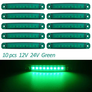 Planet Gates White 10PCS 9 SMD Light Oval Clearance Trailer 24V Truck Lorry Caravan Camion LED Side Marker Indicator Lamp 12V Luces Remolque