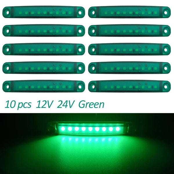 Planet Gates White 10PCS 9 SMD Light Oval Clearance Trailer 24V Truck Lorry Caravan Camion LED Side Marker Indicator Lamp 12V Luces Remolque