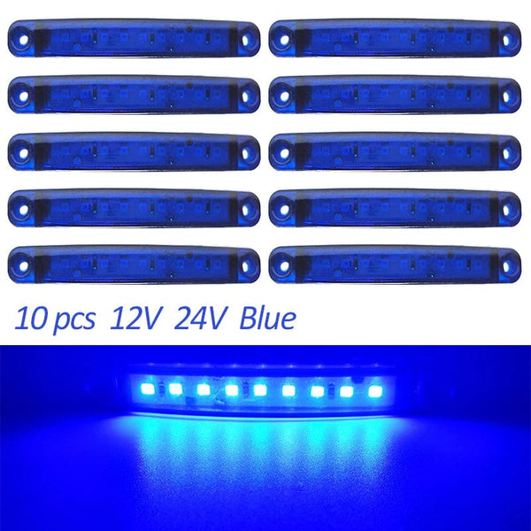 Planet Gates White 10PCS 9 SMD Light Oval Clearance Trailer 24V Truck Lorry Caravan Camion LED Side Marker Indicator Lamp 12V Luces Remolque