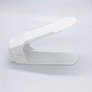 Planet Gates White 10pcs Adjustable Plastic Shoe Rack - Organize Your Shoes with Ease