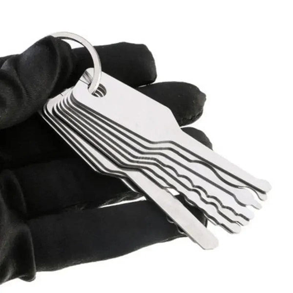 Planet Gates White 10Pcs/set Car Unlock Door Open Keys Dual Sided Jiggler Keys Car Repair Tool Stainless Steel Repair Accessories