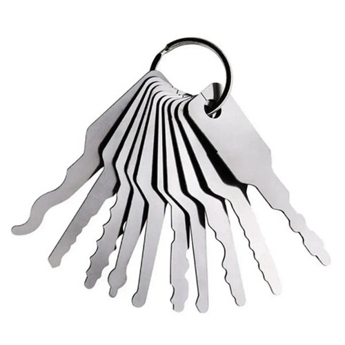 Planet Gates White 10Pcs/set Car Unlock Door Open Keys Dual Sided Jiggler Keys Car Repair Tool Stainless Steel Repair Accessories