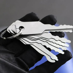 Planet Gates White 10Pcs/set Car Unlock Door Open Keys Dual Sided Jiggler Keys Car Repair Tool Stainless Steel Repair Accessories