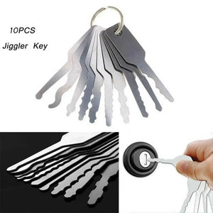 Planet Gates White 10Pcs/set Car Unlock Door Open Keys Dual Sided Jiggler Keys Car Repair Tool Stainless Steel Repair Accessories