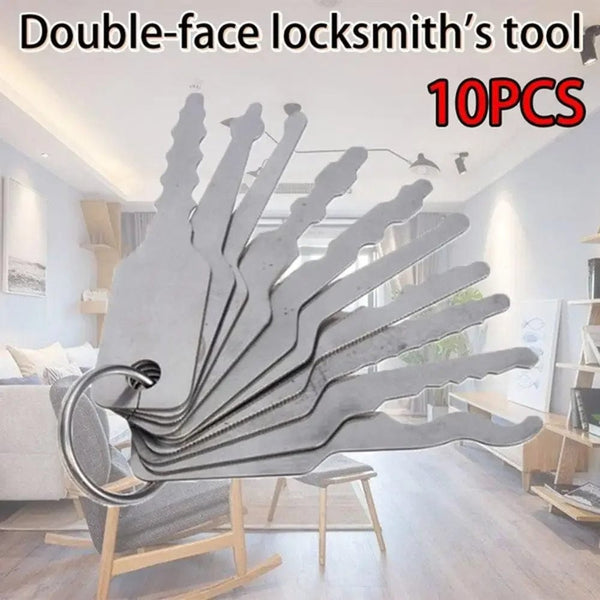 Planet Gates White 10Pcs/set Car Unlock Door Open Keys Dual Sided Jiggler Keys Car Repair Tool Stainless Steel Repair Accessories