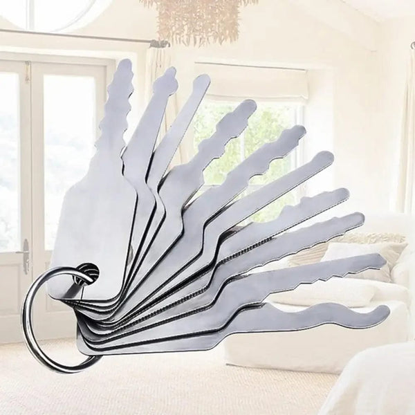 Planet Gates White 10Pcs/set Car Unlock Door Open Keys Dual Sided Jiggler Keys Car Repair Tool Stainless Steel Repair Accessories