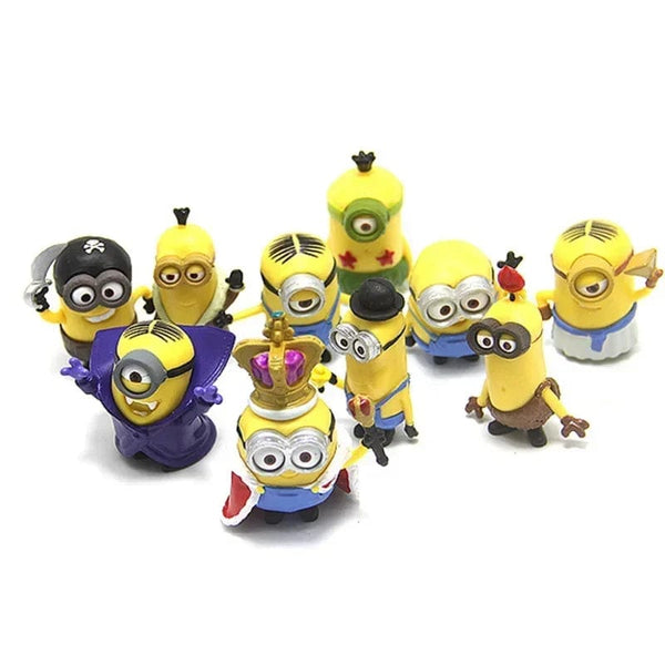 Planet Gates WHITE 10Pcs/Set kawai Miniones Figurines Toys 3D Eye Despicable Miniones Action Figures Classic Toys Xmas Gifts for Children