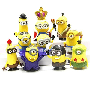 Planet Gates WHITE 10Pcs/Set kawai Miniones Figurines Toys 3D Eye Despicable Miniones Action Figures Classic Toys Xmas Gifts for Children