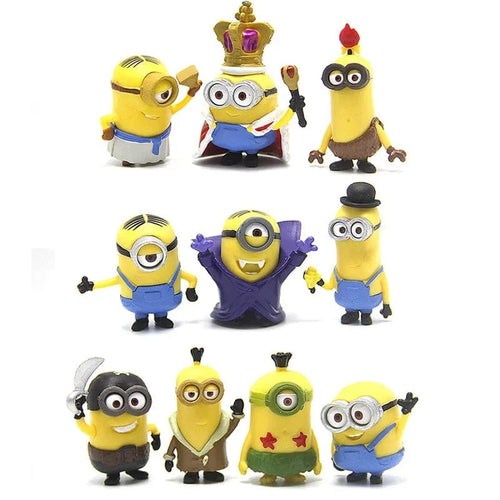 Planet Gates WHITE 10Pcs/Set kawai Miniones Figurines Toys 3D Eye Despicable Miniones Action Figures Classic Toys Xmas Gifts for Children