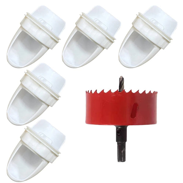 Planet Gates White 11pcs Chicken Feeder Poultry Feeding Supplies DIY Rain Proof Poultry Feeder Port Gravity Feed Kit For Buckets Barrels Bins Troughs