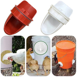 Planet Gates White 11pcs Chicken Feeder Poultry Feeding Supplies DIY Rain Proof Poultry Feeder Port Gravity Feed Kit For Buckets Barrels Bins Troughs