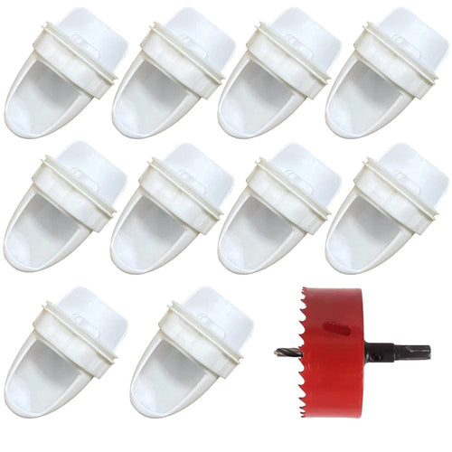 Planet Gates White 11pcs Chicken Feeder Poultry Feeding Supplies DIY Rain Proof Poultry Feeder Port Gravity Feed Kit For Buckets Barrels Bins Troughs