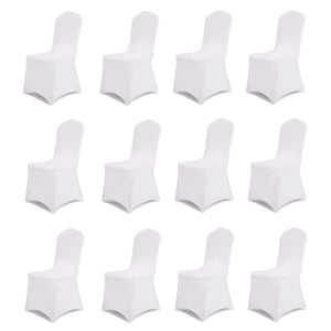 Planet Gates white / 12pcs 6/12pcs Spandex Restaurant Banquet Chair Cover Suitable For Living Room And Dining Room Universal Elastic Chair Slipcover Chair Protector Suitable For Weddings, Banquets, Birthdays, And Parties (White, Black)
