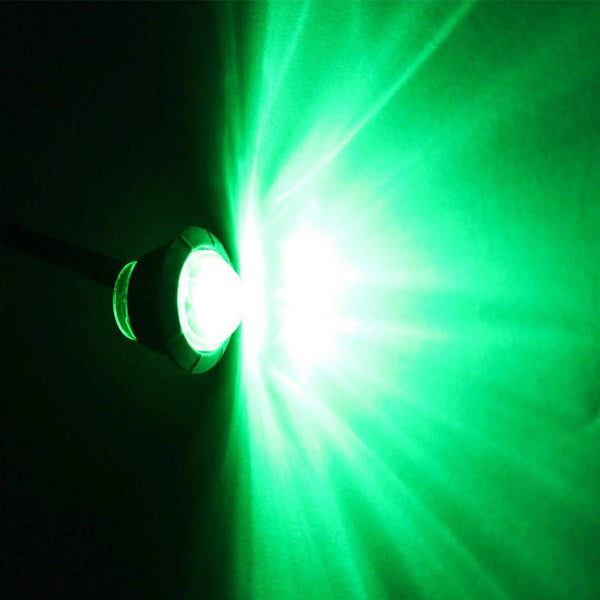 Planet Gates WHITE / 12V 2 Pcs 3/4 Inch Mount LED Rear Side Marker Indicator Lights for Trucks, Traile ,Cab Marker, Boats 12V 24V RED GREEN YELLOW BLUE