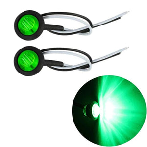 Planet Gates WHITE / 12V 2 Pcs 3/4 Inch Mount LED Rear Side Marker Indicator Lights for Trucks, Traile ,Cab Marker, Boats 12V 24V RED GREEN YELLOW BLUE