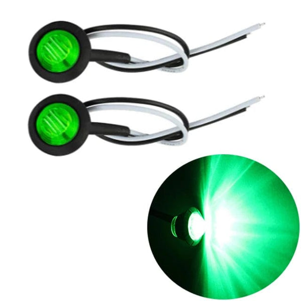 Planet Gates WHITE / 12V 2 Pcs 3/4 Inch Mount LED Rear Side Marker Indicator Lights for Trucks, Traile ,Cab Marker, Boats 12V 24V RED GREEN YELLOW BLUE