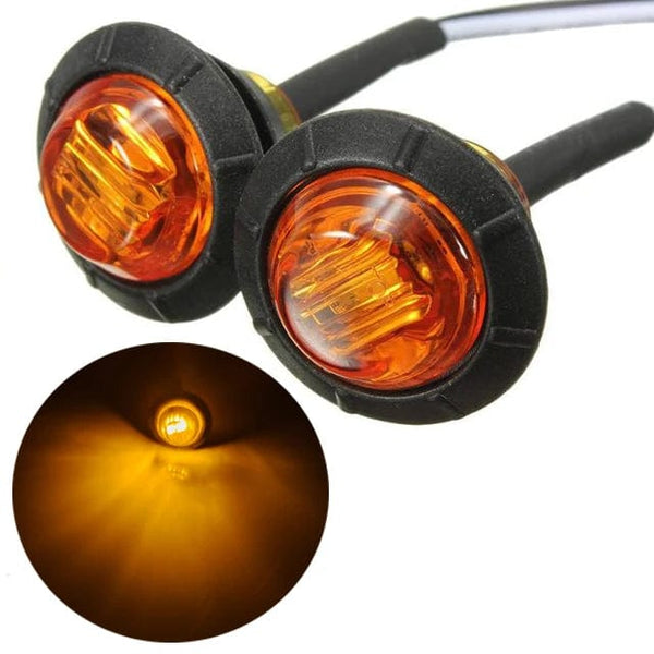 Planet Gates WHITE / 12V 2 Pcs 3/4 Inch Mount LED Rear Side Marker Indicator Lights for Trucks, Traile ,Cab Marker, Boats 12V 24V RED GREEN YELLOW BLUE