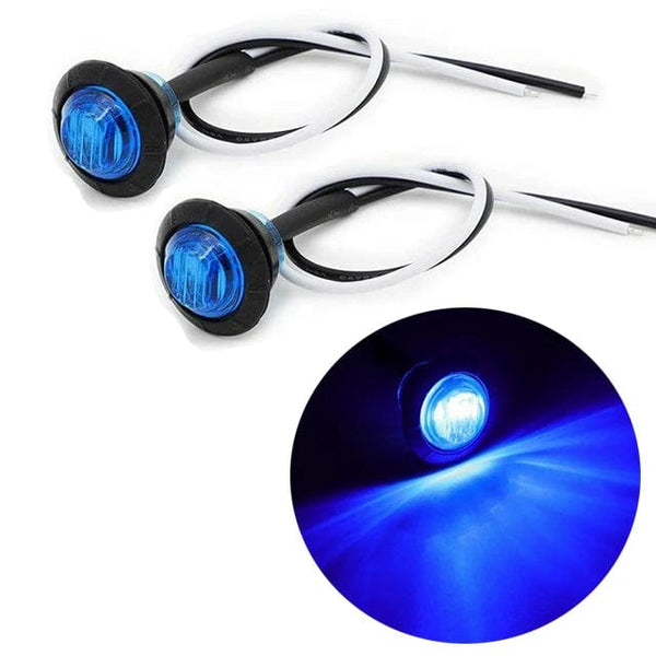 Planet Gates WHITE / 12V 2 Pcs 3/4 Inch Mount LED Rear Side Marker Indicator Lights for Trucks, Traile ,Cab Marker, Boats 12V 24V RED GREEN YELLOW BLUE