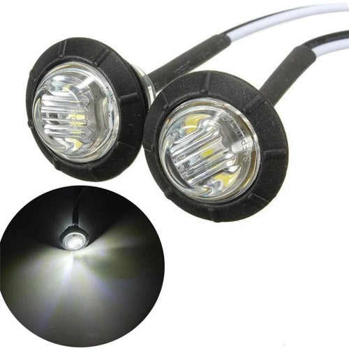Planet Gates WHITE / 12V 2 Pcs 3/4 Inch Mount LED Rear Side Marker Indicator Lights for Trucks, Traile ,Cab Marker, Boats 12V 24V RED GREEN YELLOW BLUE