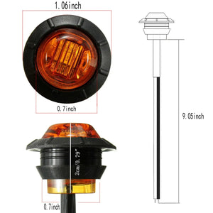 Planet Gates WHITE / 12V 2 Pcs 3/4 Inch Mount LED Rear Side Marker Indicator Lights for Trucks, Traile ,Cab Marker, Boats 12V 24V RED GREEN YELLOW BLUE