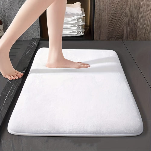 Planet Gates White / 19.7x31.5in / 50x80cm 1pc Thickened Bathroom Rug, Super Non-slip Bathroom Floor Mat, Machine Washable Resistant Floor Mat, Bathroom Anti-skid Mat, Bathroom Doormat, Bedroom Carpet, Floor Mat For Bathroom
