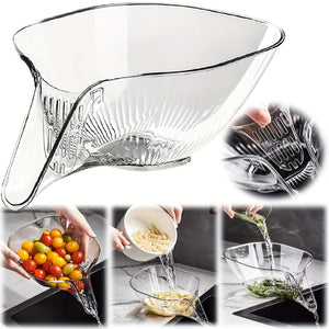 Planet Gates White 1pc 1/2pcs, Drain Basket, Drainage Basket, Multifunctional Plastic Draining Bowl, Household Kitchen Food Drainer, Vegetable Washing Basin, Fruit Plate, Strainer Basket With Funnel For Vegetables, Pasta.