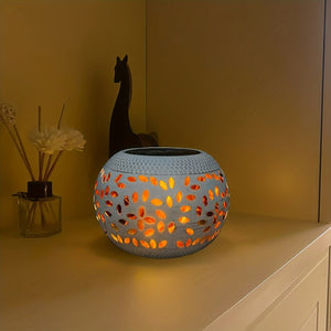 Planet Gates White / 1pc 1pc Solar Table Lights Outdoor Waterproof, Dancing Flickering Flame Lamp, White Metal Tabletop Light, Solar Powered Decorative Lighting Lantern, Halloween Decorations Lights Outdoor For Desk Bedroom Patio