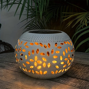 Planet Gates White / 1pc 1pc Solar Table Lights Outdoor Waterproof, Dancing Flickering Flame Lamp, White Metal Tabletop Light, Solar Powered Decorative Lighting Lantern, Halloween Decorations Lights Outdoor For Desk Bedroom Patio
