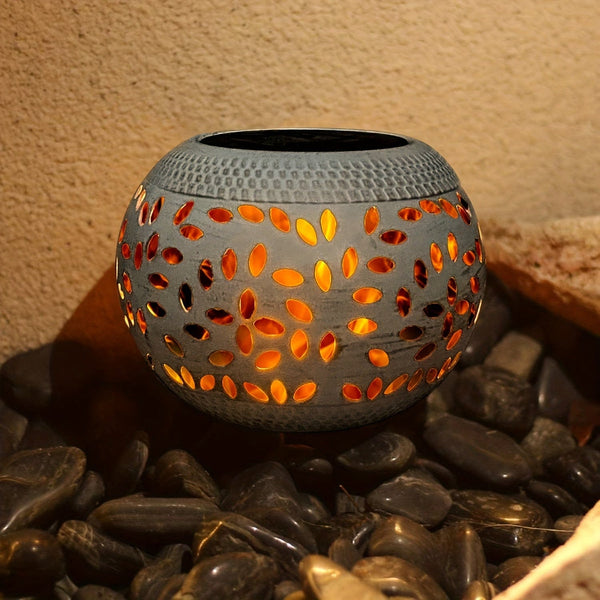 Planet Gates White / 1pc 1pc Solar Table Lights Outdoor Waterproof, Dancing Flickering Flame Lamp, White Metal Tabletop Light, Solar Powered Decorative Lighting Lantern, Halloween Decorations Lights Outdoor For Desk Bedroom Patio