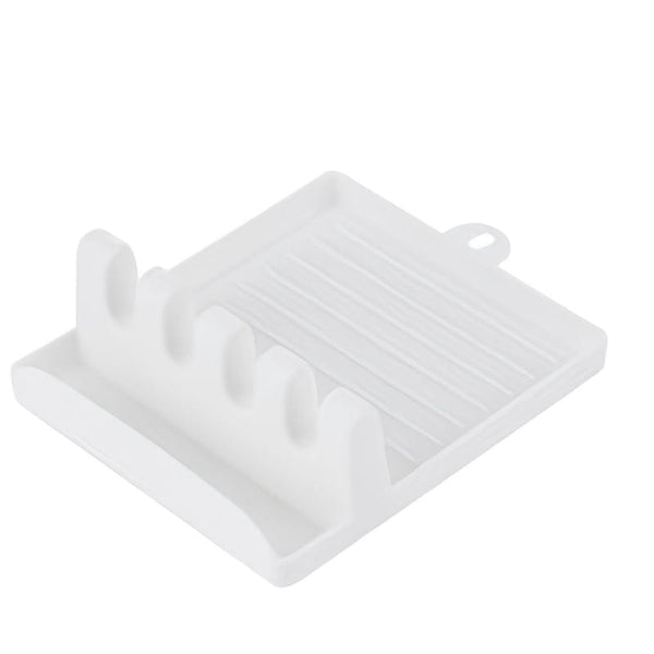 Planet Gates White 1pc, Abs Utensil Rest With Drip Pad, Kitchen Utensil Holder For Spoons, Ladles, Tongs, Spatulas And More, Kitchen Gadgets, Kitchen Stuff, Kitchen Accessories, Home Kitchen Items
