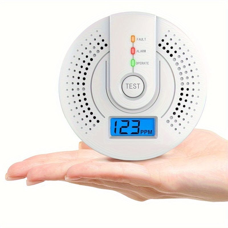 Planet Gates fehér 1 db szén-monoxid-érzékelő, szén-monoxid-riasztó, CO-riasztó monitor, akkumulátorral működtetve, digitális kijelzővel, házkonyhához, étteremhez, szállodához