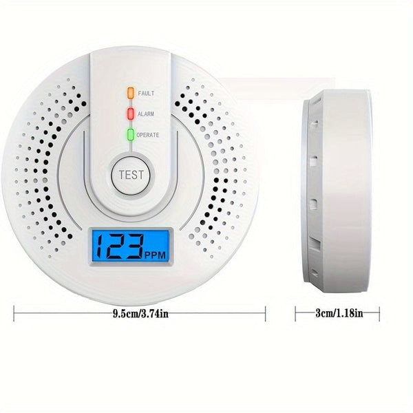 Planet Gates white 1pc Carbon Monoxide Detectors, Carbon Monoxide Alarm, CO Alarm Detector Monitor Battery Operated With Digital Display For House Kitchen Restaurant Hotel