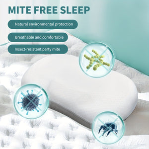 Planet Gates White 1pc Cervical Pillow Neck Pillow For Sleeping, Orthopedic Contour Memory Foam Pillows For Bed With Cooling Pillow Cover