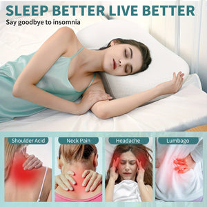 Planet Gates White 1pc Cervical Pillow Neck Pillow For Sleeping, Orthopedic Contour Memory Foam Pillows For Bed With Cooling Pillow Cover