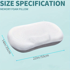 Planet Gates White 1pc Cervical Pillow Neck Pillow For Sleeping, Orthopedic Contour Memory Foam Pillows For Bed With Cooling Pillow Cover