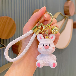 Planet Gates White 1pc Cute Cartoon Animal Keychain Resin Anime Bunny, Pig Dinosaur Keyring Pendant, Bag Charm, Car Keychain, Car Accessories, Gifts
